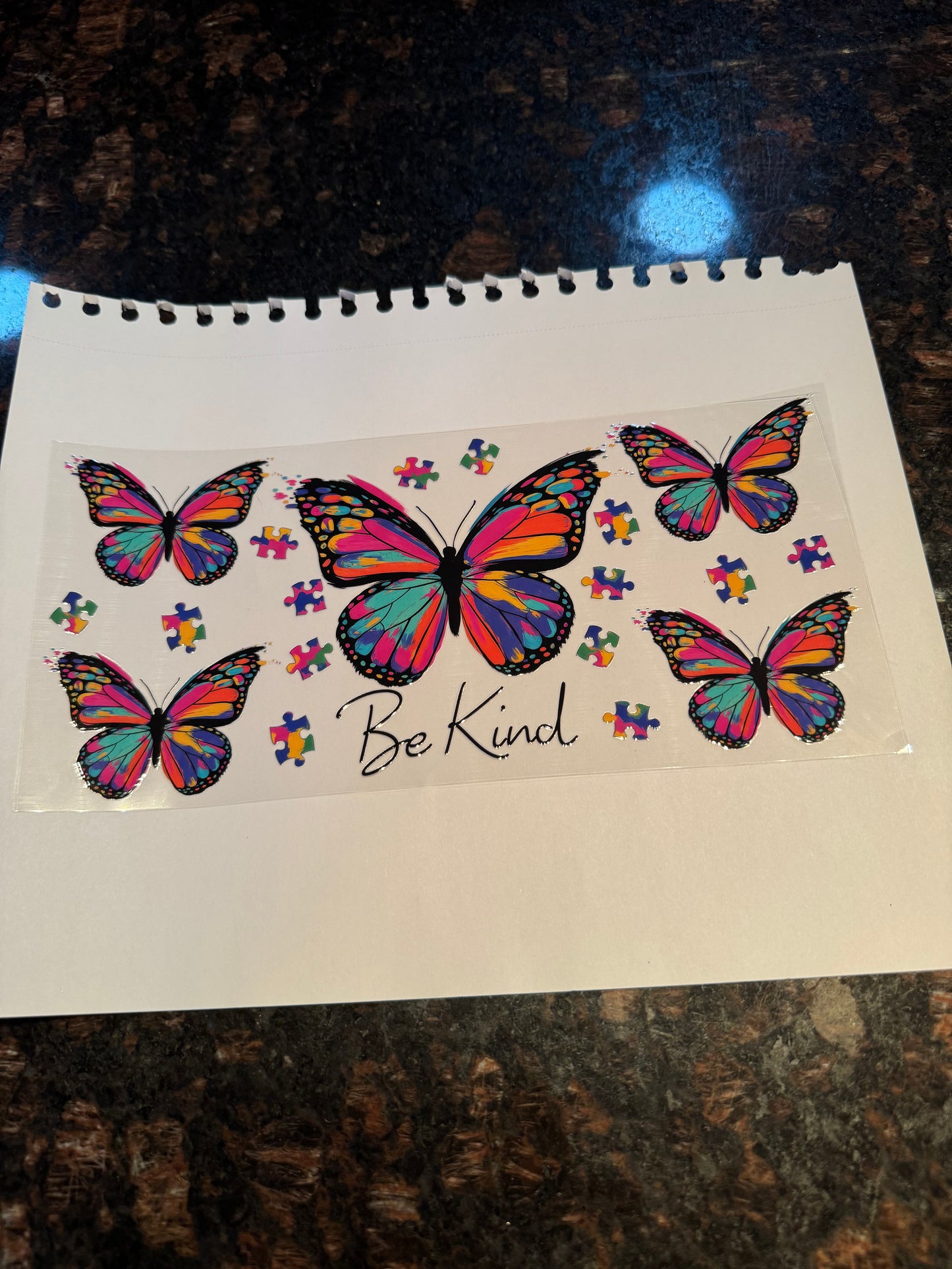 Butterfly with Autism Symbols Decal