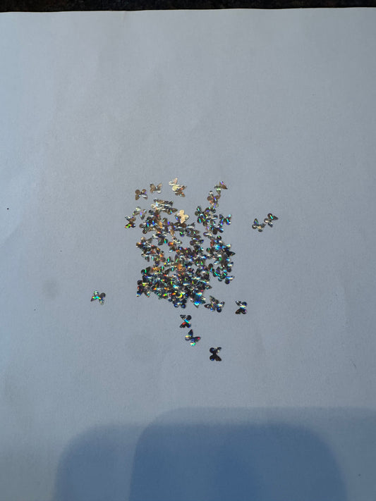 Silver Butterfly Shaped Glitter