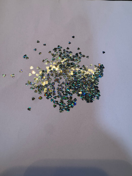 Teal Heart Shaped Glitter