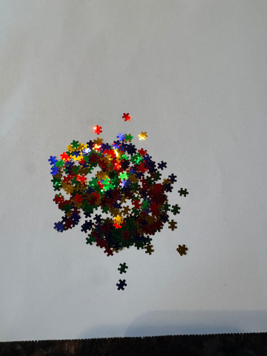 Puzzle Piece Shaped Glitter