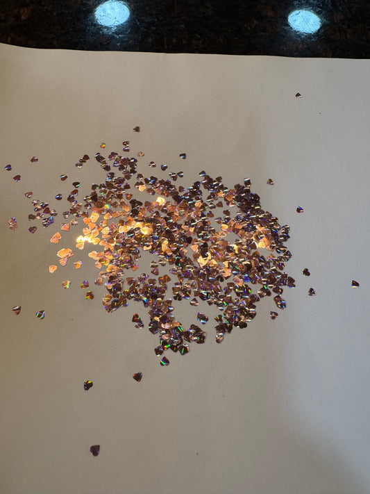 Pink Heart Shaped Glitter