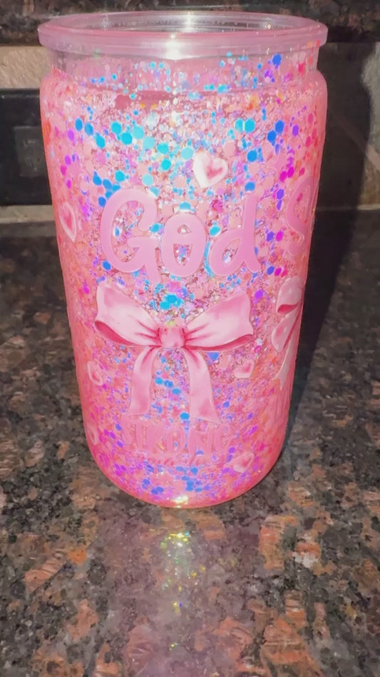 16 oz Acrylic snow globe cup